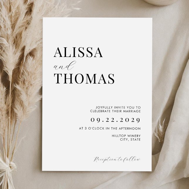 Minimalist Black and White Modern Wedding Invitation (Creator Uploaded)