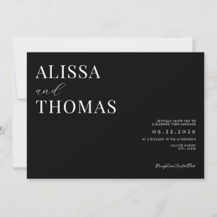 Minimalist Black and White Modern Wedding Invitation