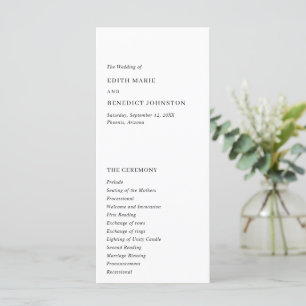 Minimalist Black and White Modern Wedding Programme