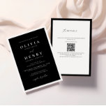 Minimalist Black and White Modern Wedding QR Code Invitation<br><div class="desc">Elegant minimalist black and white QR code wedding invitation.</div>