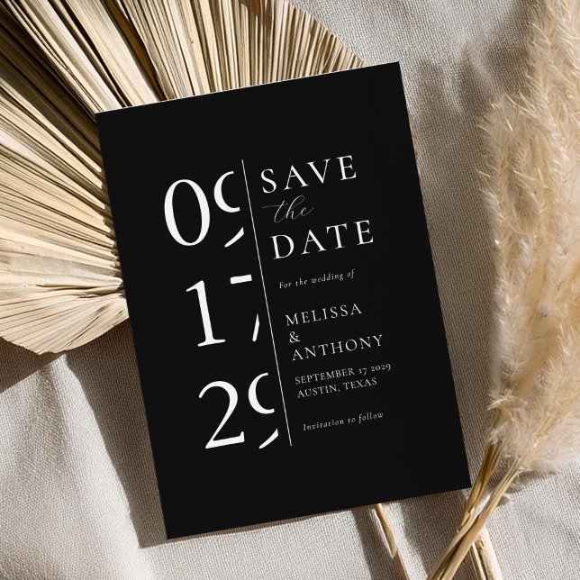 Minimalist Black and White Modern Wedding Save The Date (Creator Uploaded)