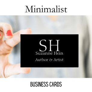 Minimalist Black and White Monogram Business Card