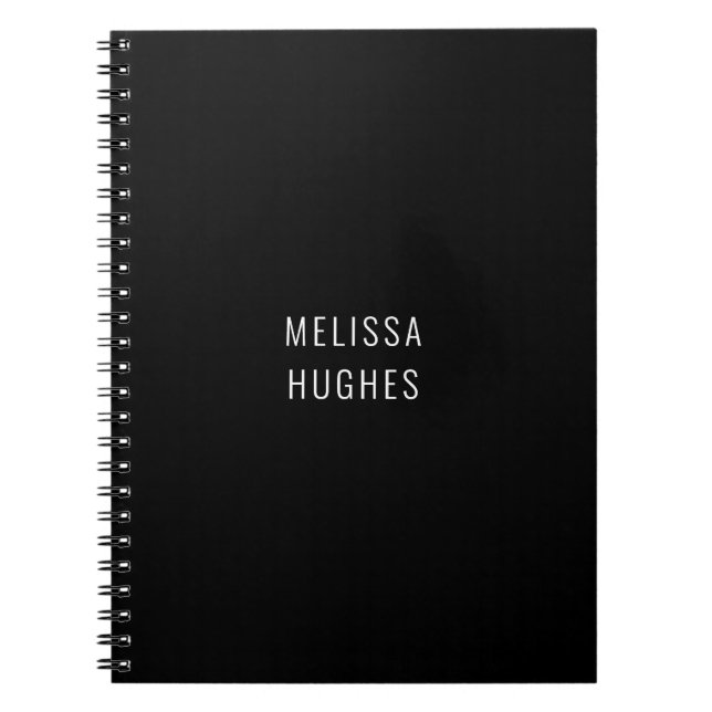 Minimalist Black And White Monogram Business Notebook (Front)