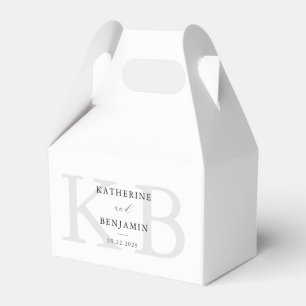 Minimalist Black and White Monogram Modern Wedding Favour Box