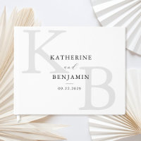 Minimalist Black and White Monogram Modern Wedding