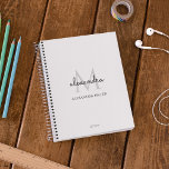 Minimalist Black and White Monogram Name Modern Planner<br><div class="desc">This simple,  elegant,  stylish black and white design features your personalised name and monogram in trendy,  stylish topography. This item can be and an excellent gift for you,  your family and friends.</div>
