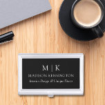 Minimalist Black and White Monogram or Add Logo Business Card Holder<br><div class="desc">Modern Minimalist Business Card Case. Black & White or choose your custom colours. Black & White or choose your custom colours. Perfect for small businesses, company brands, self employed, consultants, online sellers and more. Easy to personalise with your monogram initials, business name and information, job title, slogan or even add...</div>