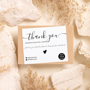 Minimalist black and white order thank you budget