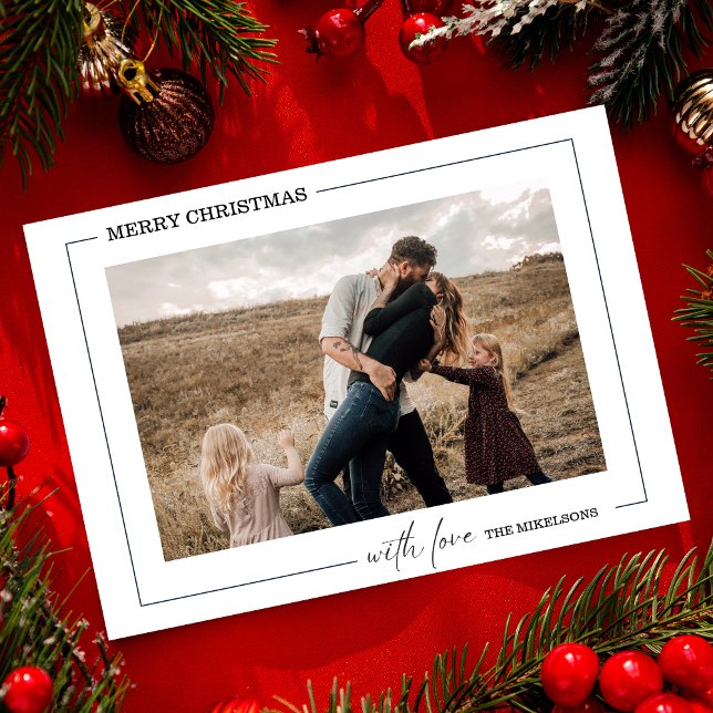 Minimalist Black and White Photo Christmas Holiday Card (Creator Uploaded)