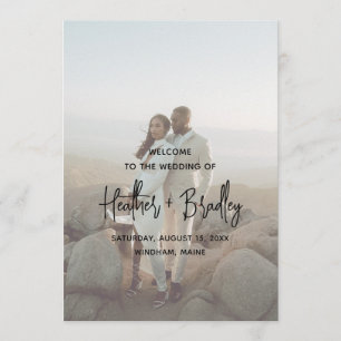 Minimalist Black and White Photo Modern Wedding Programme