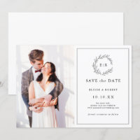 Minimalist Black and White Photo Modern Wedding