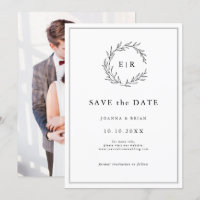 Minimalist Black and White Photo Modern Wedding