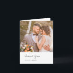 Minimalist Black and White Photo Modern Wedding Thank You Card<br><div class="desc">Modern folded wedding thank you card featuring a simple and minimal layout with serif and script fonts along with your favourite photo.</div>