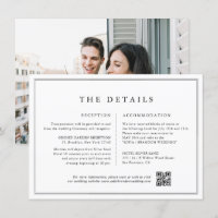 Minimalist Black and White  Photo Wedding Details