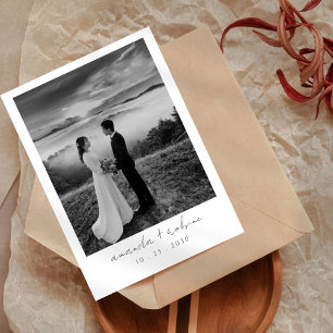Minimalist Black and White Photo Wedding Invitation