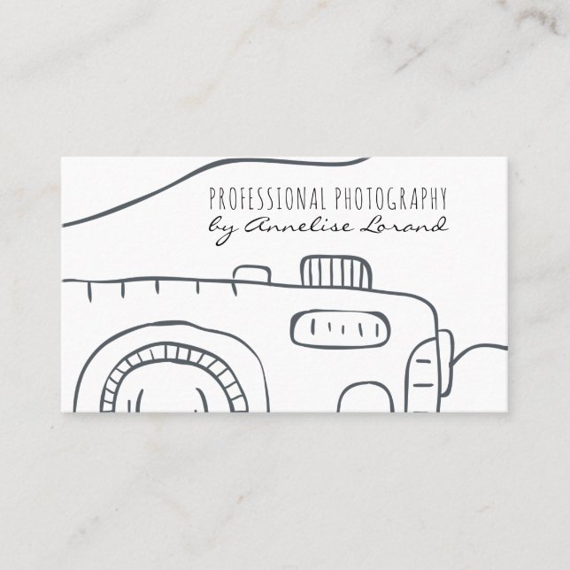Minimalist black and white photographer artist business card (Front)
