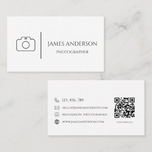 Minimalist Black And White Photographer Business Card
