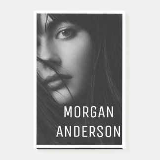 Minimalist Black and White Portrait Name Post-it N Notes