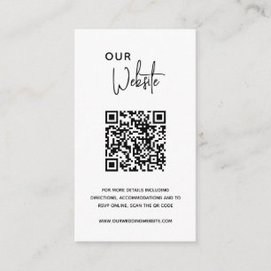 Minimalist Black and White QR Code Modern Wedding Enclosure Card