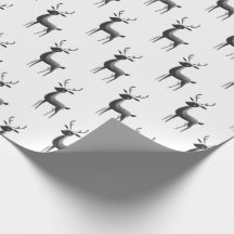 Minimalist Black and White Reindeer Christmas
