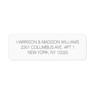 Minimalist black and white Return Address