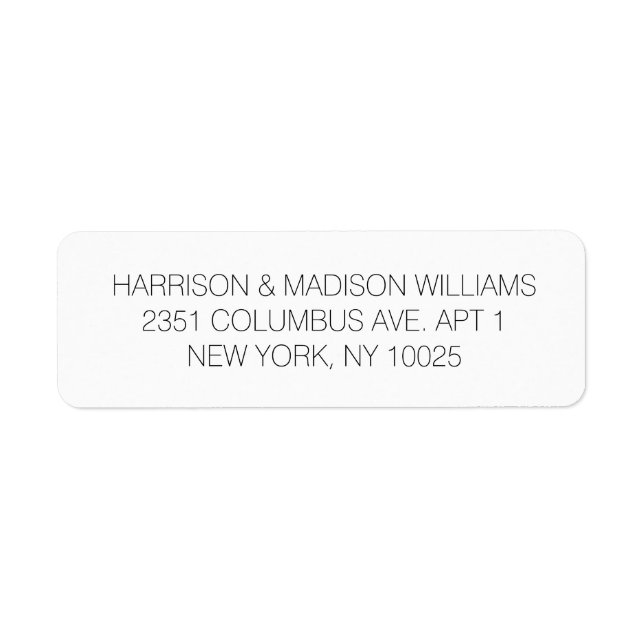 Minimalist black and white Return Address (Front)