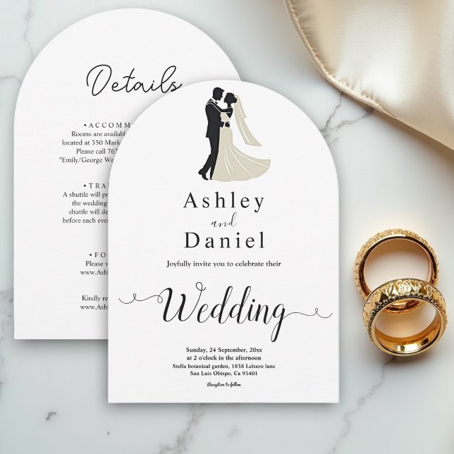 Minimalist Black And White Romantic Couple Wedding Invitation (Creator Uploaded)
