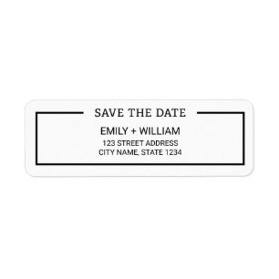 Minimalist Black and White Save the Date Address