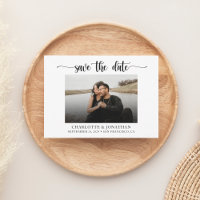 Minimalist Black and White Save The Date Card
