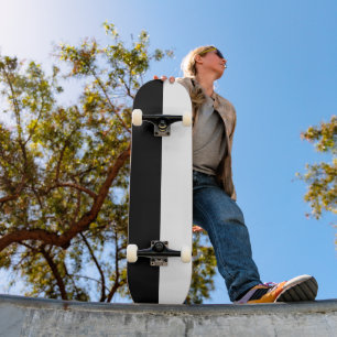 Minimalist black and white skateboard deck
