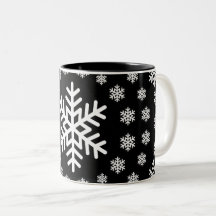 Minimalist Black and White Snowflakes Mandala