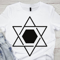 Minimalist Black and White Star of David