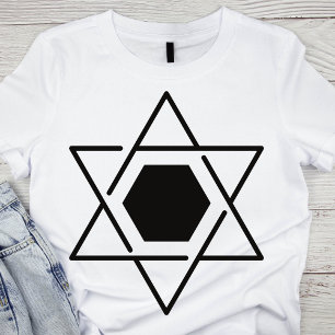 Minimalist Black and White Star of David T-Shirt