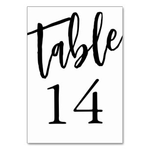 Minimalist Black and White Table 14 Table Number