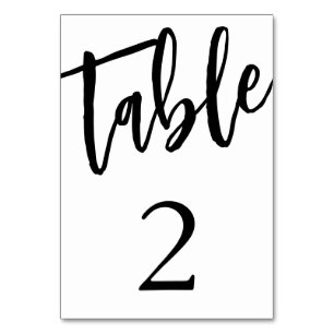 Minimalist Black and White Table 2 Table Number