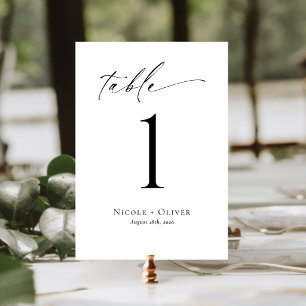Minimalist Black and White Table Number