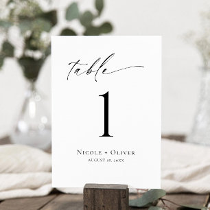 Minimalist Black and White Table Number