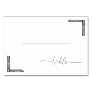 Minimalist Black and White Table Sign Number