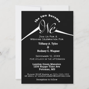 Minimalist Black and White The One Wedding Invitation