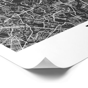 Minimalist Black and White Tokyo Map Poster