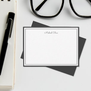 Minimalist Black and white Two Border, signature Card