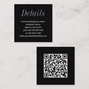 Minimalist Black and White Wedding Details Enclosure Card