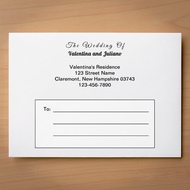 Minimalist Black and White Wedding Envelope (Typography style black and white wedding envelope)