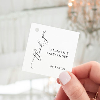 Minimalist Black and White Wedding Favour Tag