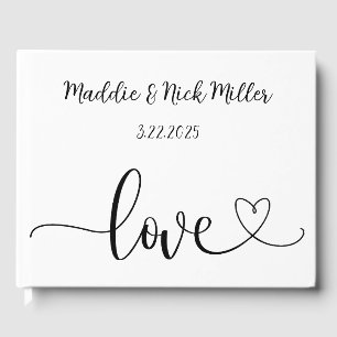 Minimalist Black and White Wedding Guest Book