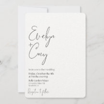 Minimalist Black and White Wedding Invitation
