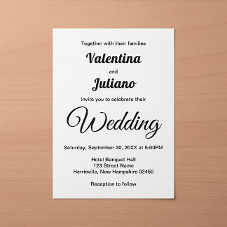 Minimalist Black and White Wedding Invitation