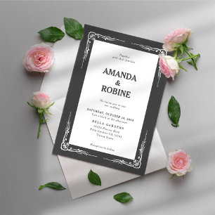 Minimalist Black and White Wedding Invitation