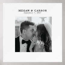 Minimalist Black and White Wedding Memory Gift