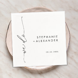 Minimalist Black and White Wedding Paper Napkin